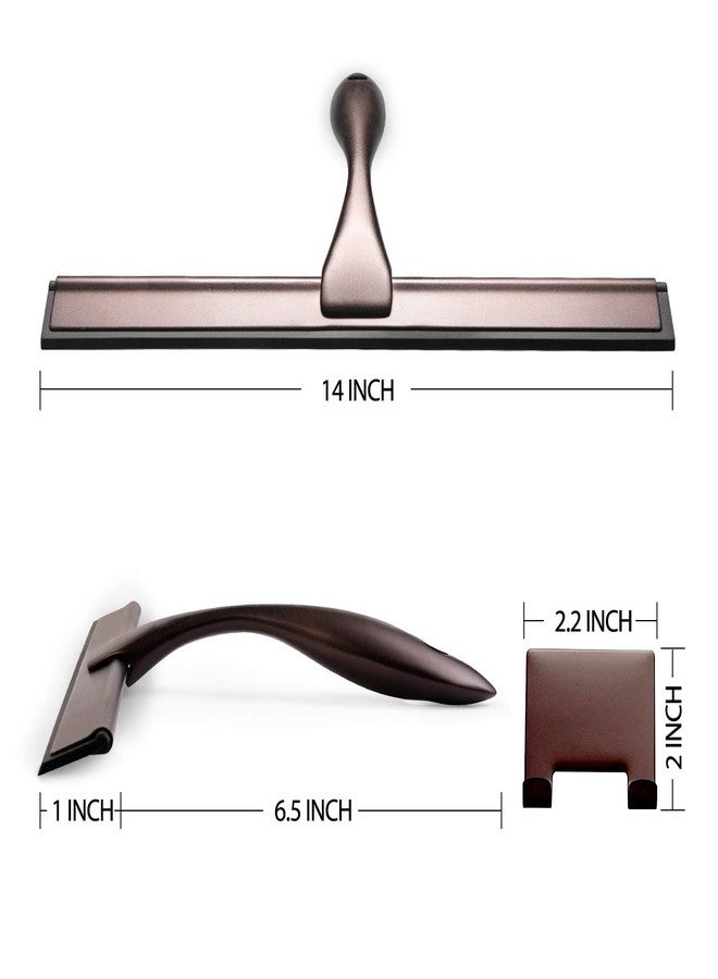 Hiware All-Purpose Shower Squeegee for Shower Doors, Bathroom, Window and Car Glass - Bronze, Stainless Steel, 14 Inches - Image 2